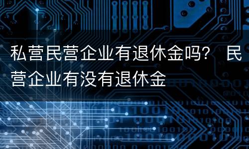 私营民营企业有退休金吗？ 民营企业有没有退休金
