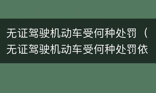 无证驾驶机动车受何种处罚（无证驾驶机动车受何种处罚依据）
