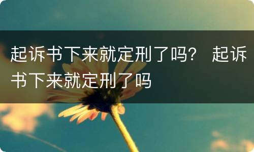 起诉书下来就定刑了吗？ 起诉书下来就定刑了吗