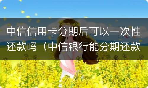 中信信用卡分期后可以一次性还款吗（中信银行能分期还款吗）