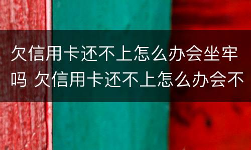 欠信用卡还不上怎么办会坐牢吗 欠信用卡还不上怎么办会不会坐牢