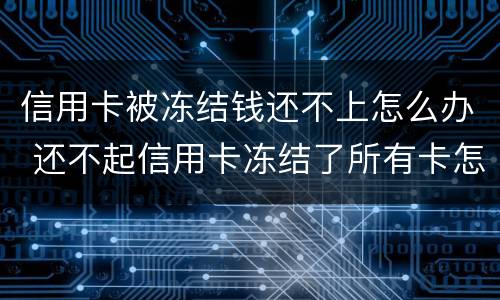 信用卡被冻结钱还不上怎么办 还不起信用卡冻结了所有卡怎么办
