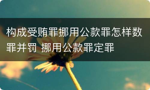 构成受贿罪挪用公款罪怎样数罪并罚 挪用公款罪定罪