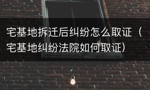 宅基地拆迁后纠纷怎么取证（宅基地纠纷法院如何取证）