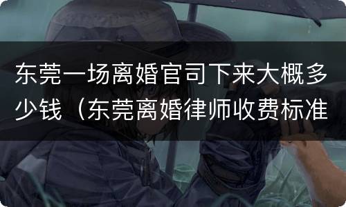 东莞一场离婚官司下来大概多少钱（东莞离婚律师收费标准）