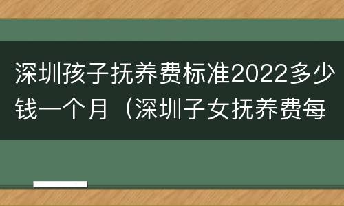 深圳孩子抚养费标准2022多少钱一个月（深圳子女抚养费每月多少）
