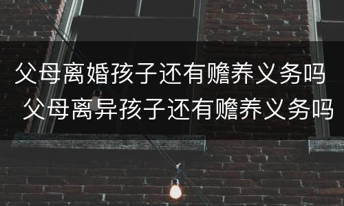 父母离婚孩子还有赡养义务吗 父母离异孩子还有赡养义务吗
