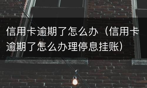 信用卡逾期了怎么办（信用卡逾期了怎么办理停息挂账）