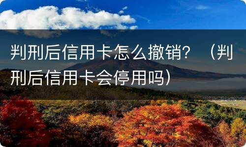 判刑后信用卡怎么撤销？（判刑后信用卡会停用吗）