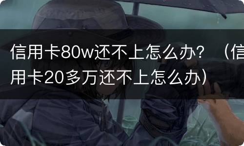 信用卡80w还不上怎么办？（信用卡20多万还不上怎么办）