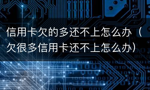 信用卡欠的多还不上怎么办（欠很多信用卡还不上怎么办）