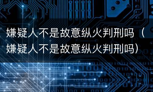 嫌疑人不是故意纵火判刑吗（嫌疑人不是故意纵火判刑吗）