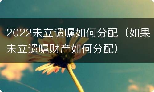 2022未立遗嘱如何分配（如果未立遗嘱财产如何分配）