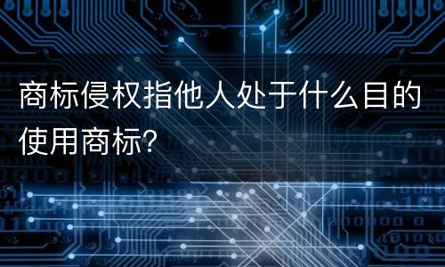 商标侵权指他人处于什么目的使用商标？