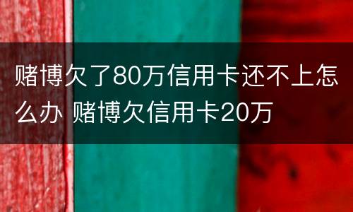赌博欠了80万信用卡还不上怎么办 赌博欠信用卡20万
