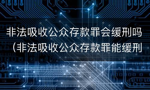 非法吸收公众存款罪会缓刑吗（非法吸收公众存款罪能缓刑吗）