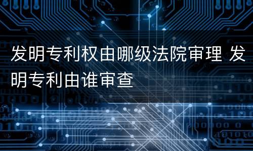 发明专利权由哪级法院审理 发明专利由谁审查