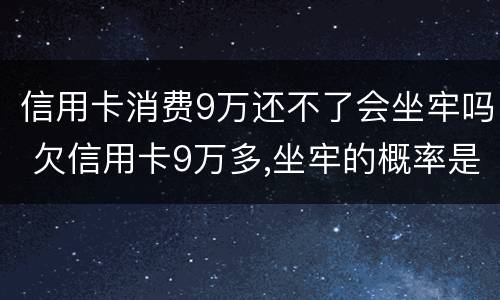 信用卡消费9万还不了会坐牢吗 欠信用卡9万多,坐牢的概率是多大