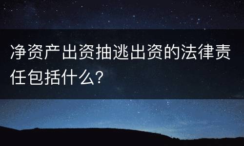 净资产出资抽逃出资的法律责任包括什么？