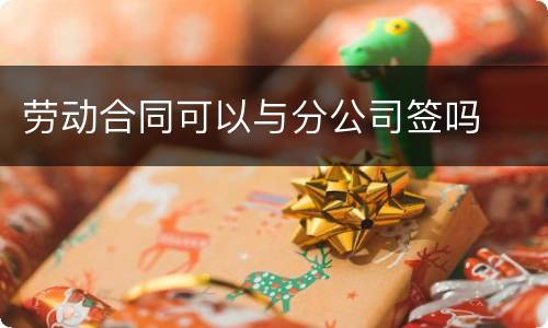 劳动合同可以与分公司签吗