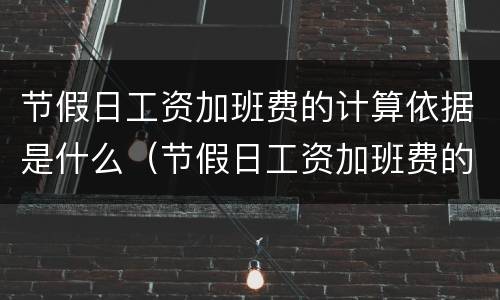 节假日工资加班费的计算依据是什么（节假日工资加班费的计算依据是什么呢）