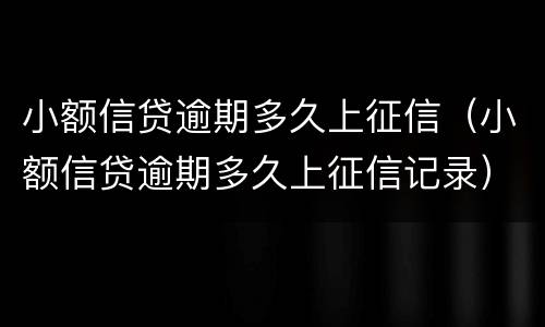 小额信贷逾期多久上征信（小额信贷逾期多久上征信记录）