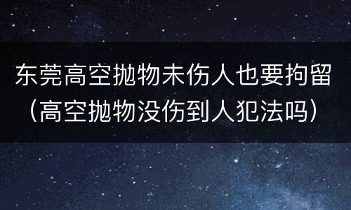 东莞高空抛物未伤人也要拘留（高空抛物没伤到人犯法吗）