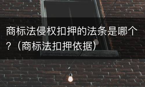 商标法侵权扣押的法条是哪个?（商标法扣押依据）