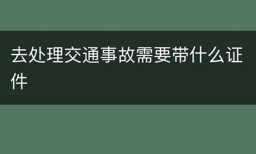 去处理交通事故需要带什么证件