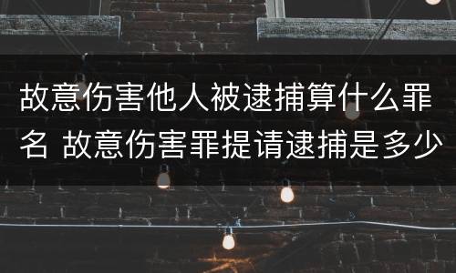 故意伤害他人被逮捕算什么罪名 故意伤害罪提请逮捕是多少条
