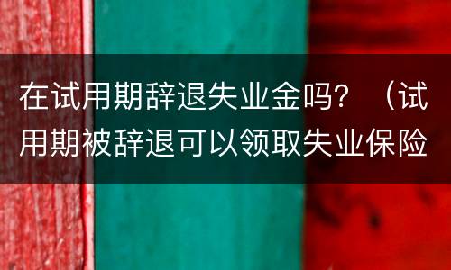 在试用期辞退失业金吗？（试用期被辞退可以领取失业保险金吗）