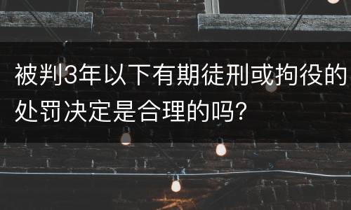 被判3年以下有期徒刑或拘役的处罚决定是合理的吗？