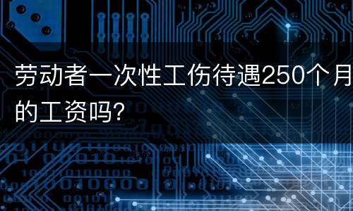 劳动者一次性工伤待遇250个月的工资吗？