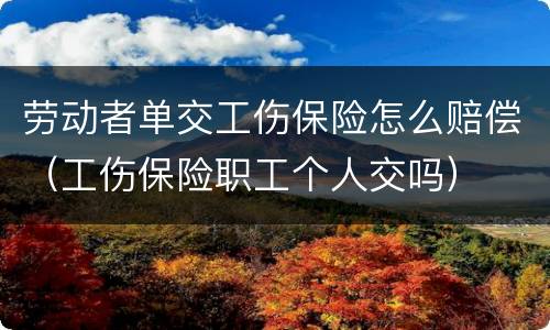 劳动者单交工伤保险怎么赔偿（工伤保险职工个人交吗）