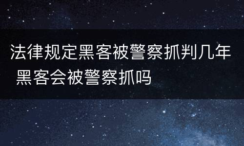 法律规定黑客被警察抓判几年 黑客会被警察抓吗