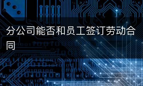 分公司能否和员工签订劳动合同