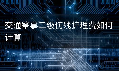 交通肇事二级伤残护理费如何计算