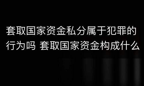 套取国家资金私分属于犯罪的行为吗 套取国家资金构成什么犯罪