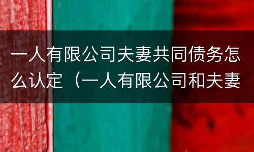 一人有限公司夫妻共同债务怎么认定（一人有限公司和夫妻有限公司区别）
