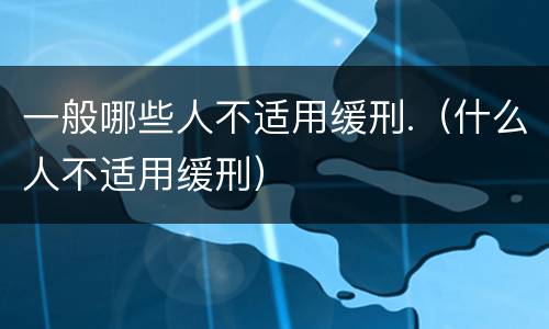 一般哪些人不适用缓刑.（什么人不适用缓刑）