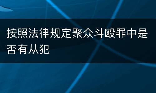 按照法律规定聚众斗殴罪中是否有从犯