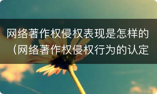网络著作权侵权表现是怎样的（网络著作权侵权行为的认定）