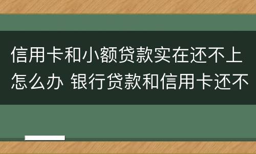 信用卡和小额贷款实在还不上怎么办 银行贷款和信用卡还不上怎么办