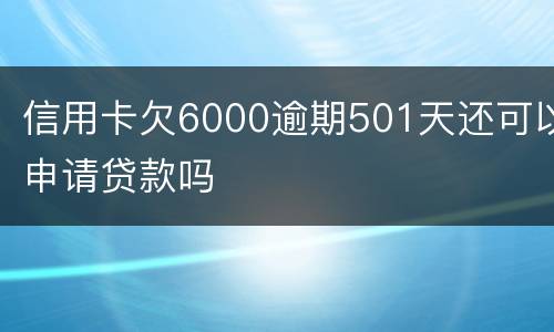 信用卡欠6000逾期501天还可以申请贷款吗