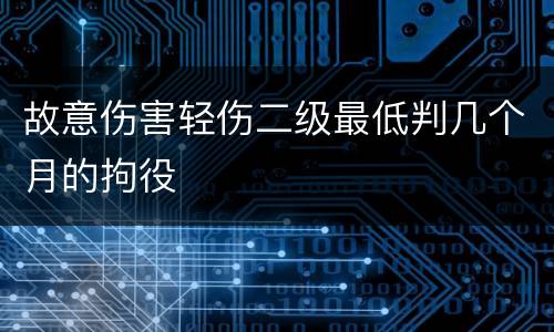 故意伤害轻伤二级最低判几个月的拘役