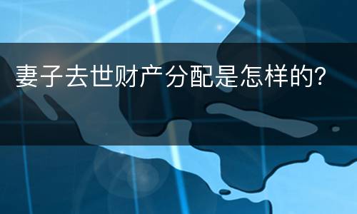 妻子去世财产分配是怎样的？