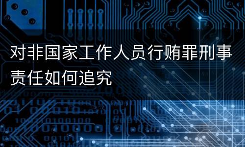 对非国家工作人员行贿罪刑事责任如何追究