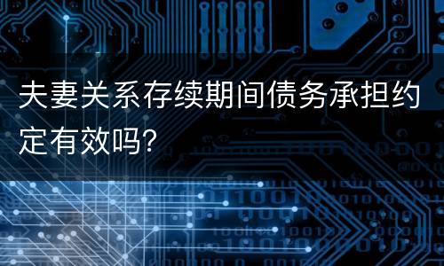 夫妻关系存续期间债务承担约定有效吗？