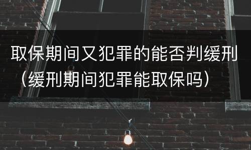 取保期间又犯罪的能否判缓刑（缓刑期间犯罪能取保吗）