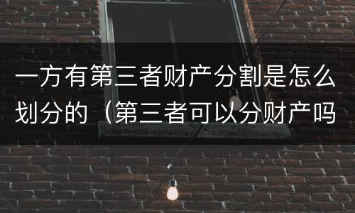 一方有第三者财产分割是怎么划分的（第三者可以分财产吗）
